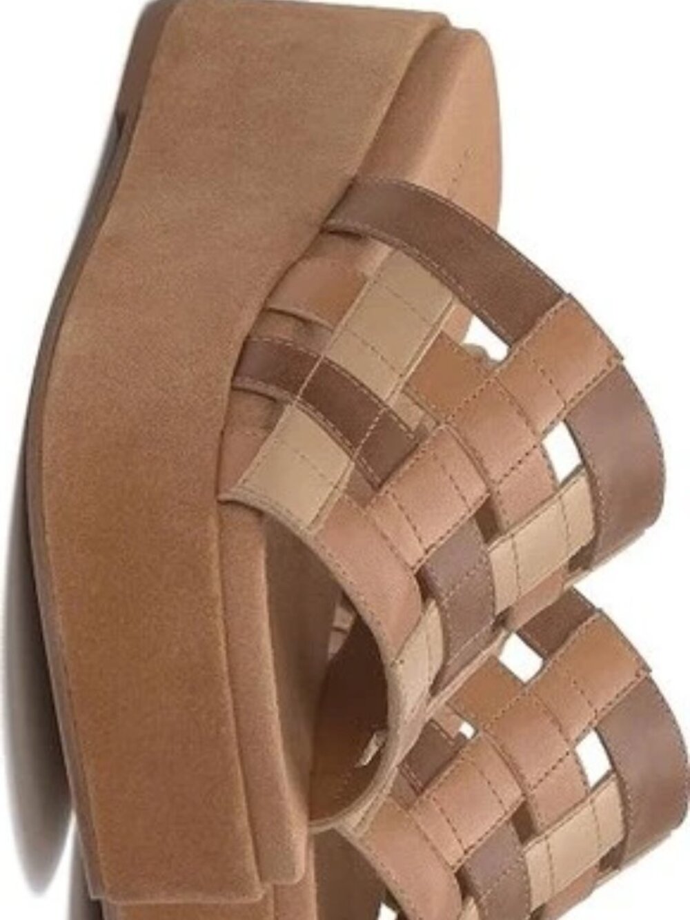 New Lucky Brand Ulrich Sandals Women's US 12M Dusty Sand Slip-On Wedge Heel